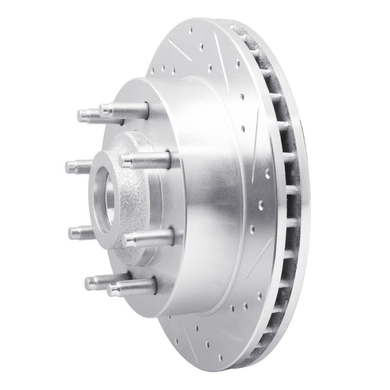 R1 Concepts R1 98-03 Dodge B3500 / B2500 Front Right Drilled & Slotted Silver Brake Rotor