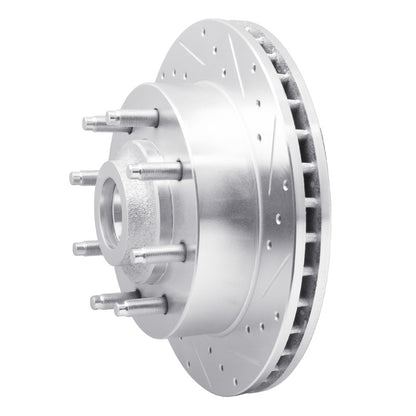 R1 Concepts R1 98-03 Dodge B3500 / B2500 Front Right Drilled & Slotted Silver Brake Rotor