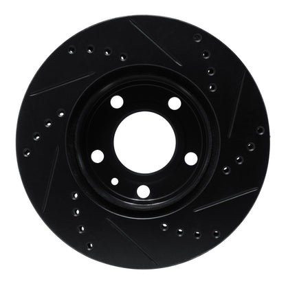 R1 Concepts R1 82-90 Volvo 760 Series Front Left Drilled & Slotted Black Brake Rotor