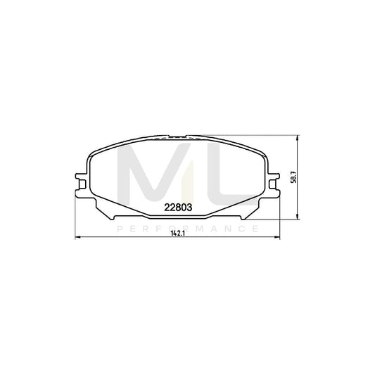 Hella 8DB 355 039-201 Brake Pad Set Incl. Wear Warning Contact, With Brake Caliper Screws