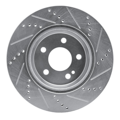 R1 Concepts R1 15-23 Mercedes-Benz C300 Sedan Rear Left Drilled & Slotted Silver Brake Rotor