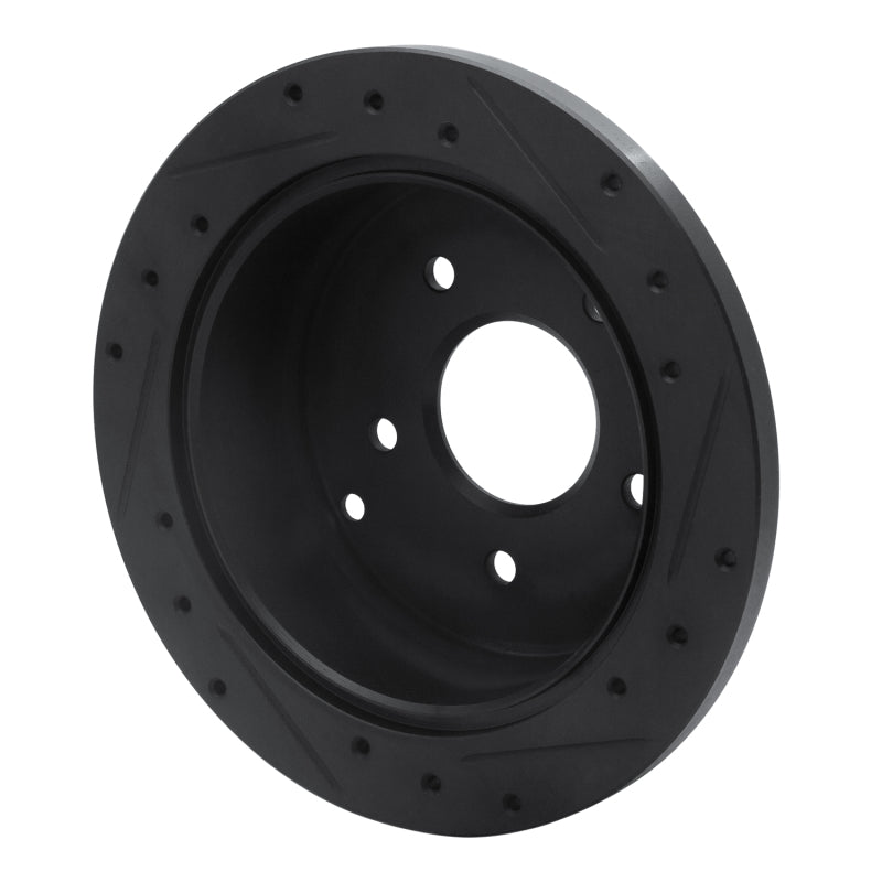 R1 Concepts R1 74-80 Ford Granada Front Left Drilled & Slotted Black Brake Rotor