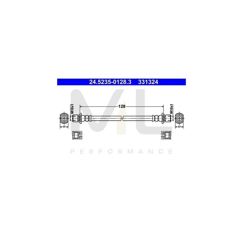 ATE 24.5235-0128.3 Brake Hose 128mm