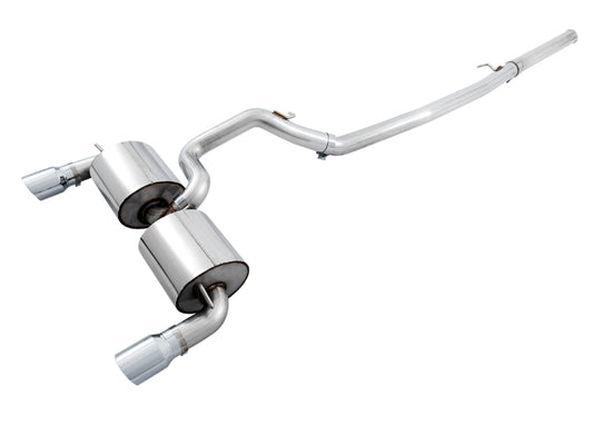 AWE Tuning Ford Focus RS Touring Edition Cat-Back Exhaust- Non-Resonated - Chrome Silver Tips