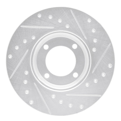 R1 Concepts R1 63-86 Ford Cortina Front Left Drilled & Slotted Silver Brake Rotor
