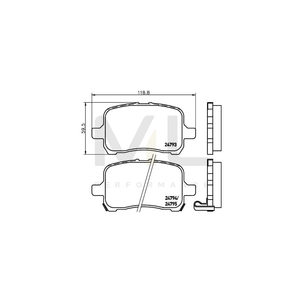 Hella 8DB 355 014-661 Brake Pad Set With Acoustic Wear Warning