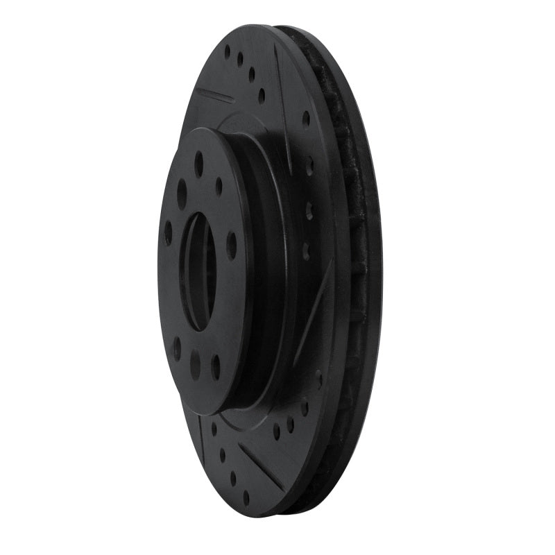 R1 Concepts R1 88-92 Ford Probe Front Right Drilled & Slotted Black Brake Rotor