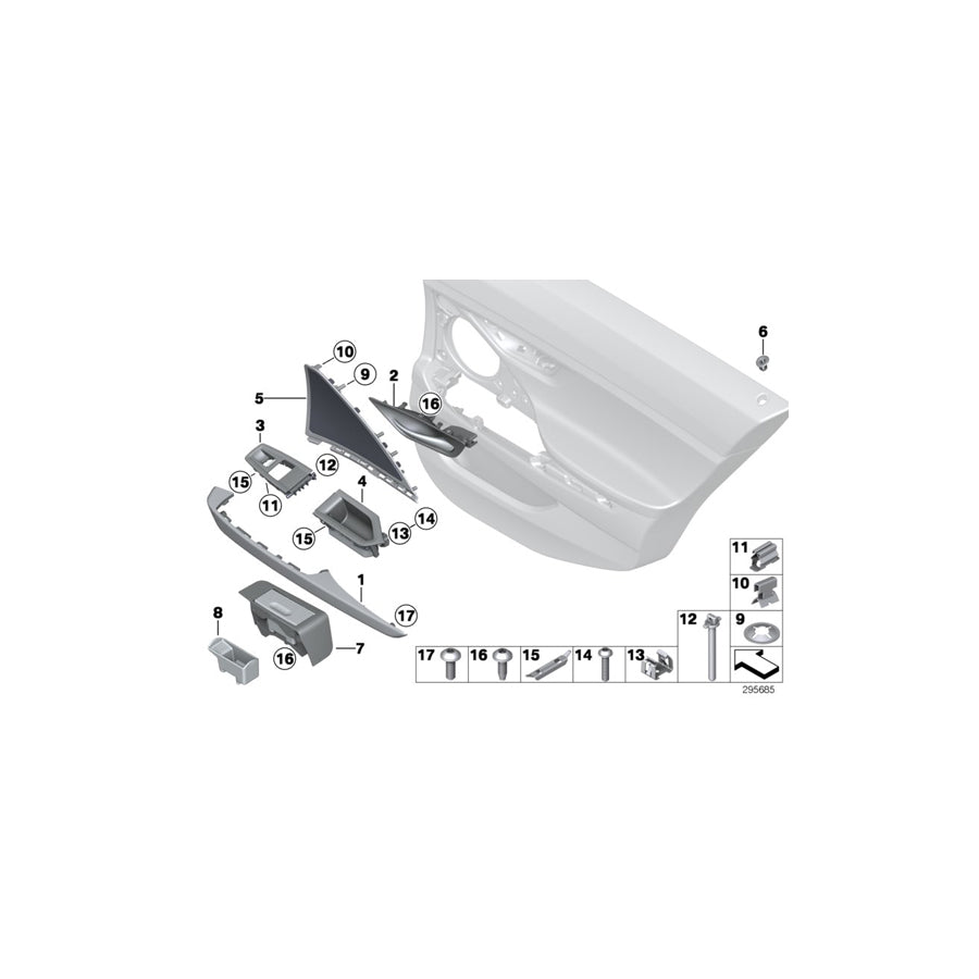 Genuine BMW 51427290393 F06 F06 Cover Loudspeaker Left ELFENBEINWEISS (Inc. 640d, 650iX 4.0 & 650i) | ML Performance US Car Parts