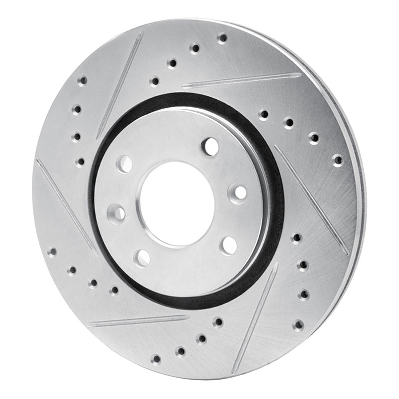 R1 Concepts R1 88-89 Eagle Medallion Front Left Drilled & Slotted Silver Brake Rotor