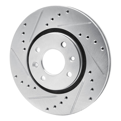 R1 Concepts R1 88-89 Eagle Medallion Front Left Drilled & Slotted Silver Brake Rotor
