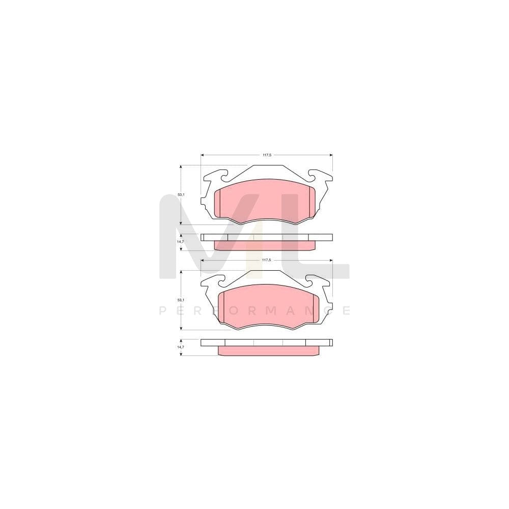 TRW Gdb3136 Brake Pad Set For Subaru Sumo Minibus (E10, E12) Not Prepared For Wear Indicator | ML Performance Car Parts