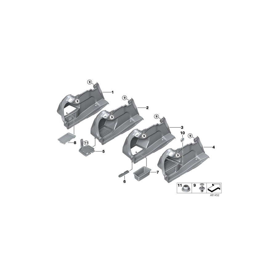 Genuine BMW 51477284151 F32 F82 Left Trunk Trim (Inc. 435dX, M4 GTS & 435iX) | ML Performance US Car Parts