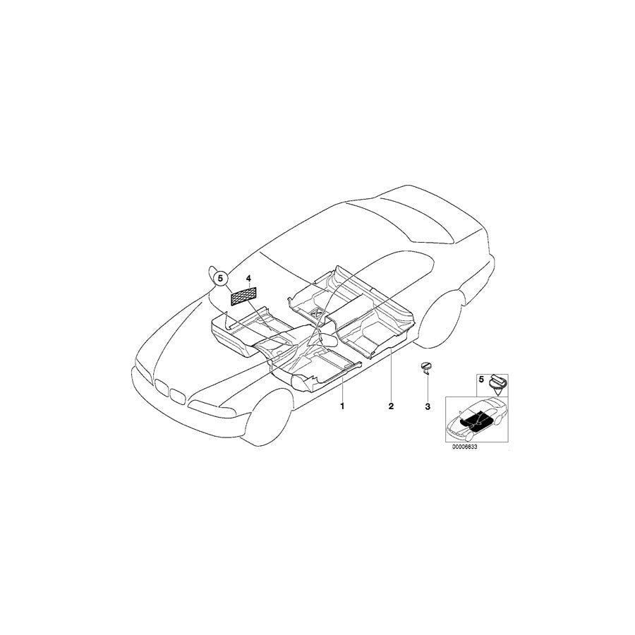 Genuine BMW 51478169527 E39 Floor Covering Rear SANDBEIGE (Inc. 530i, 520d & 525d) | ML Performance US