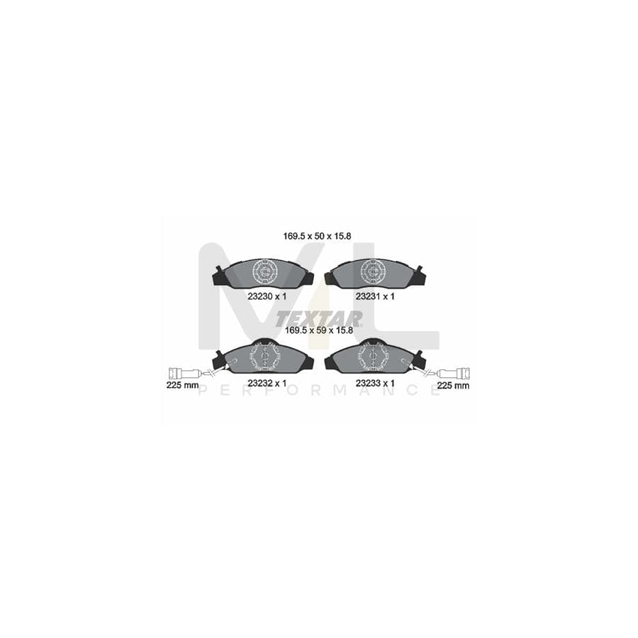 TEXTAR 2323001 Brake pad set with integrated wear warning contact | ML Performance Car Parts