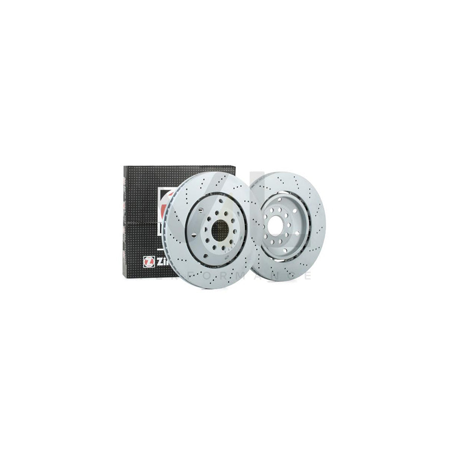 ZIMMERMANN FORMULA Z COAT Z 100.3339.70 Brake Disc for AUDI A6 Perforated, Two-piece brake disc, Vented, Coated, Alloyed / High-carbon