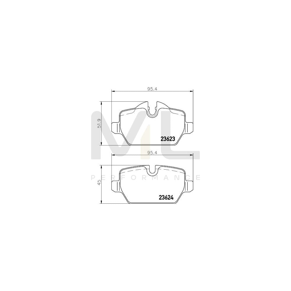 Hella 8DB 355 011-271 Brake Pad Set Prepared For Wear Indicator, With Brake Caliper Screws, With Accessories