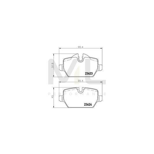 Hella 8DB 355 011-271 Brake Pad Set Prepared For Wear Indicator, With Brake Caliper Screws, With Accessories