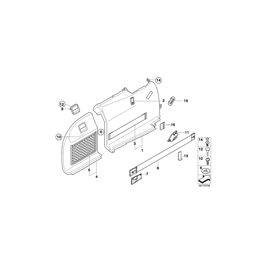 Genuine BMW 51476968342 E61 E61 Right Trunk Flap GRAU (Inc. 530xd, 530i & 525i) | ML Performance US Car Parts