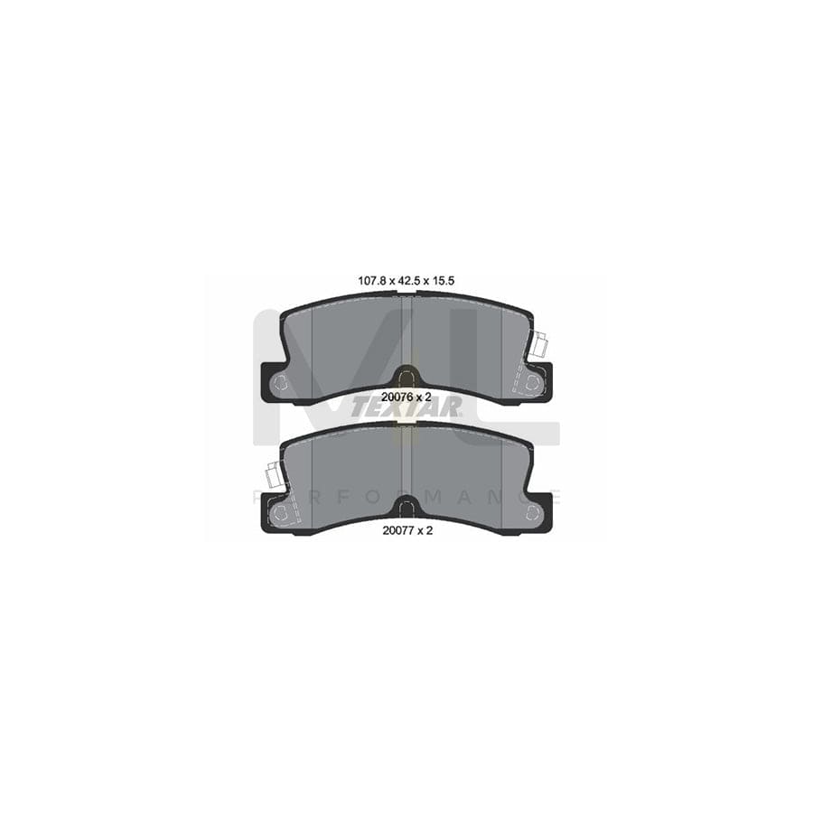 TEXTAR 2007601 Brake pad set with acoustic wear warning | ML Performance Car Parts