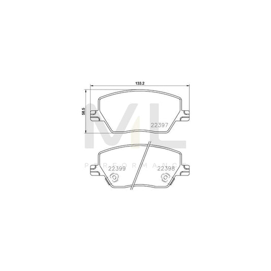 Hella 8DB 355 025-111 Brake Pad Set With Acoustic Wear Warning, With Accessories