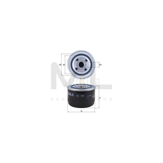 MAHLE ORIGINAL OC 102 Oil Filter Spin-on Filter | ML Performance Car Parts
