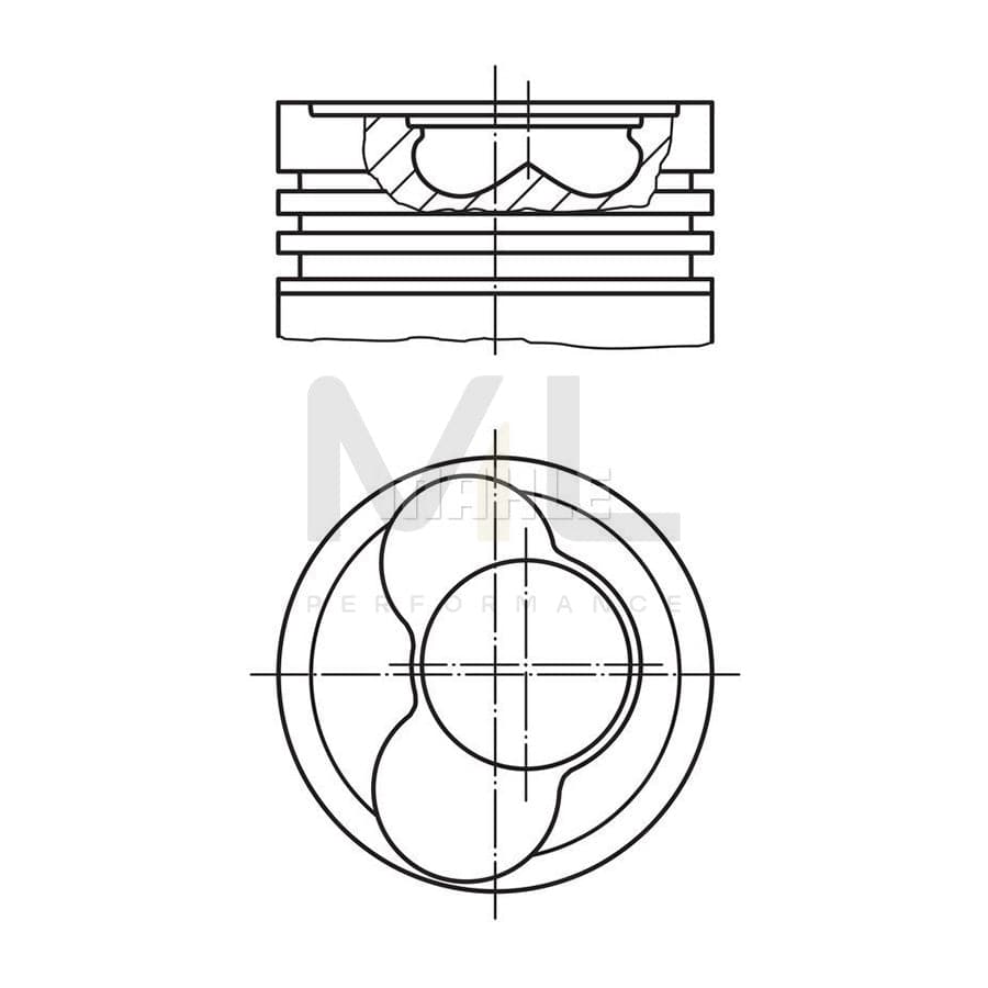 MAHLE ORIGINAL 030 65 00 Piston 79,51 mm, at steering cylinder, Axle stop on frame, with cooling duct, with piston ring carrier | ML Performance Car Parts