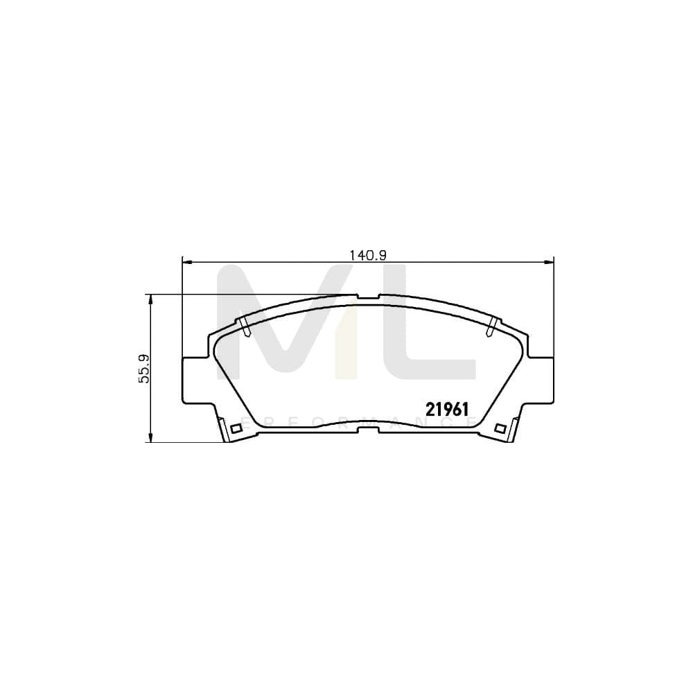 Hella 8DB 355 016-721 Brake Pad Set With Acoustic Wear Warning