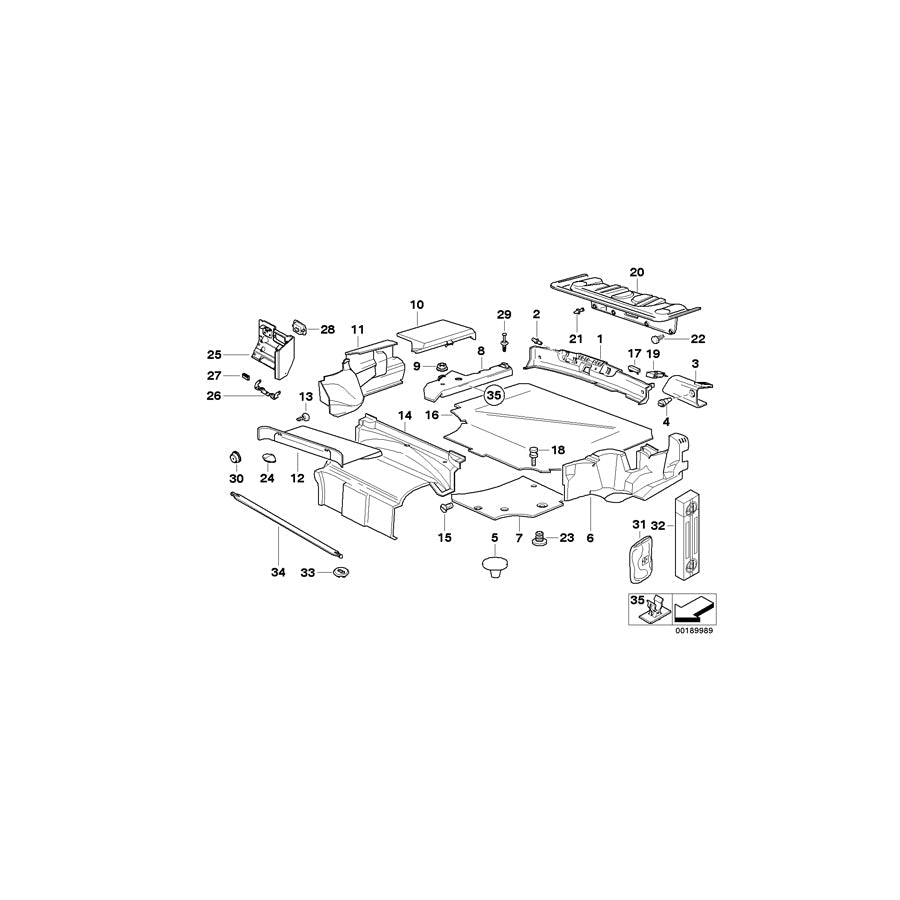 Genuine BMW 51478132639 E36 Trunk Partition Trim Panel MITTELGRAU (Inc. M3, 323i & 328i) | ML Performance US