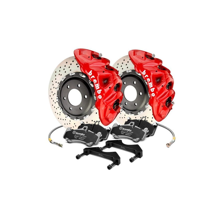 Brembo 1Q1.9612A Lexus Toyota Front GT 8-Pistons Drilled 2-piece Big Brake Kit 412x38mm (Inc. LX570, Land Cruiser)