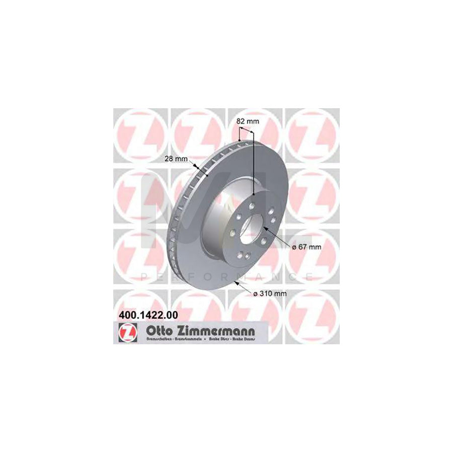 ZIMMERMANN 400.1422.00 Brake Disc suitable for MERCEDES-BENZ S-Class Saloon (W140) Internally Vented  - 1 piece