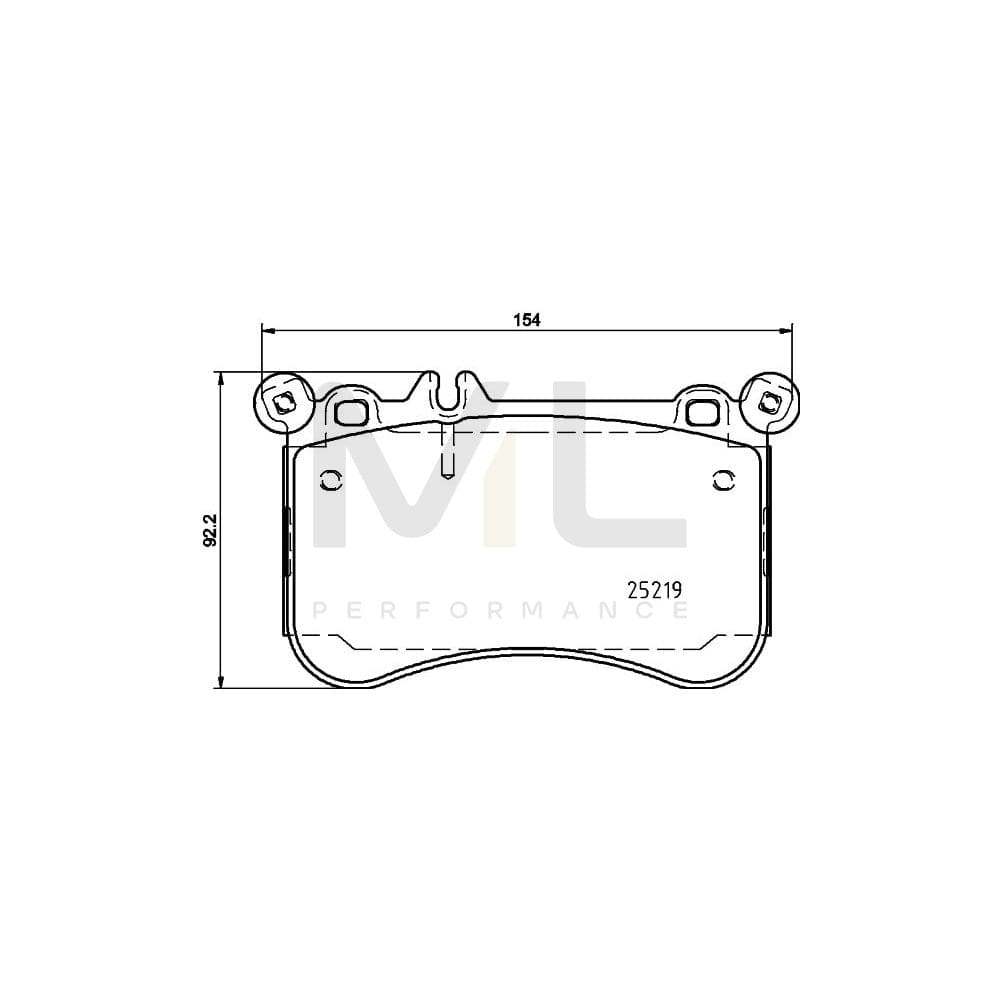 Hella 8DB 355 019-611 Brake Pad Set Prepared For Wear Indicator, With Counterweights