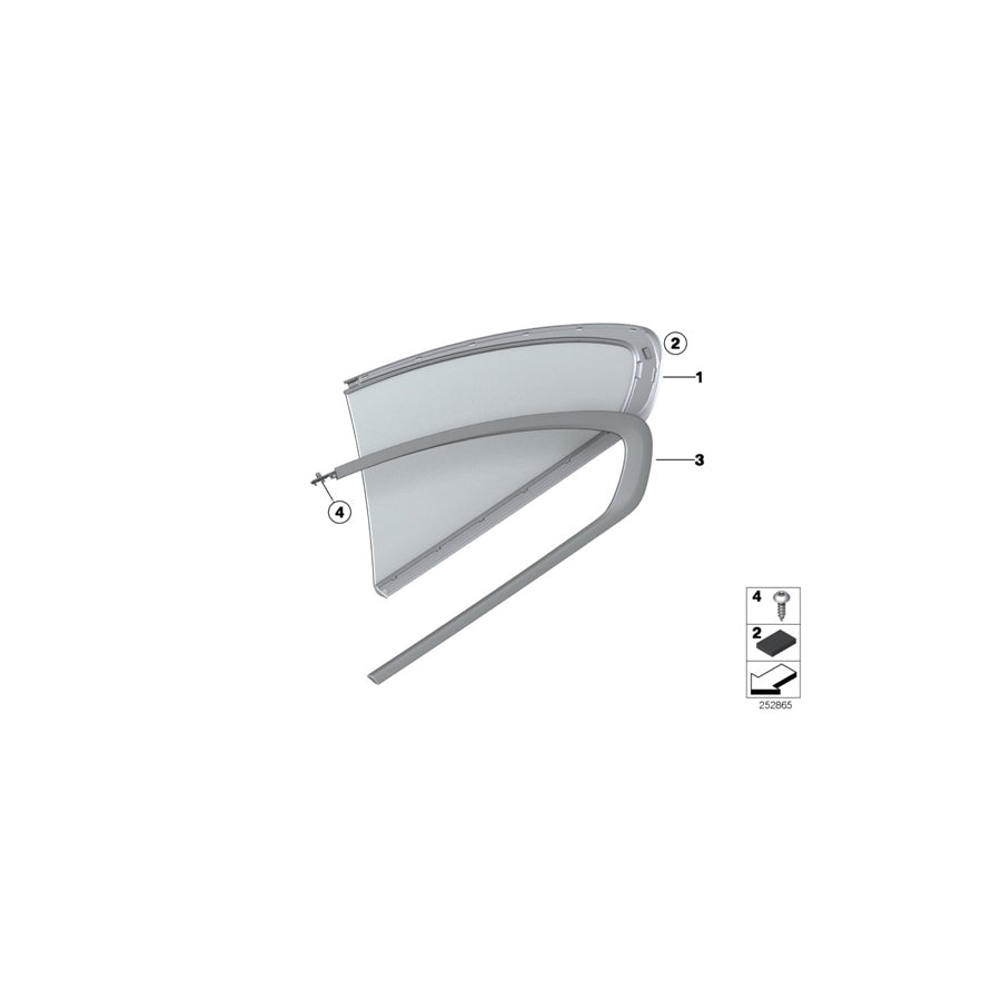 Genuine BMW 51357255592 F13 Cover, Side Window, Right GLANZSCHWARZ (Inc. 650i, 640iX & 640dX) | ML Performance US Car Parts
