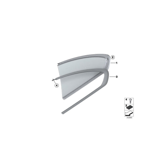 Genuine BMW 51357255592 F13 Cover, Side Window, Right GLANZSCHWARZ (Inc. 650i, 640iX & 640dX) | ML Performance US Car Parts
