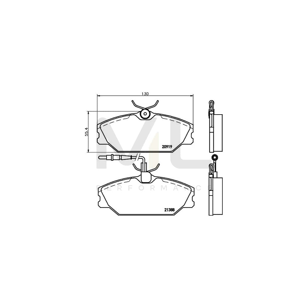 Hella 8DB 355 019-181 Brake Pad Set With Integrated Wear Warning Contact, With Brake Caliper Screws