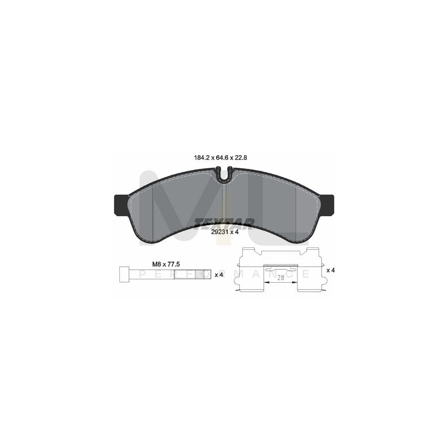 TEXTAR 2923101 Brake pad set for IVECO Daily prepared for wear indicator, with brake caliper screws, with accessories | ML Performance Car Parts