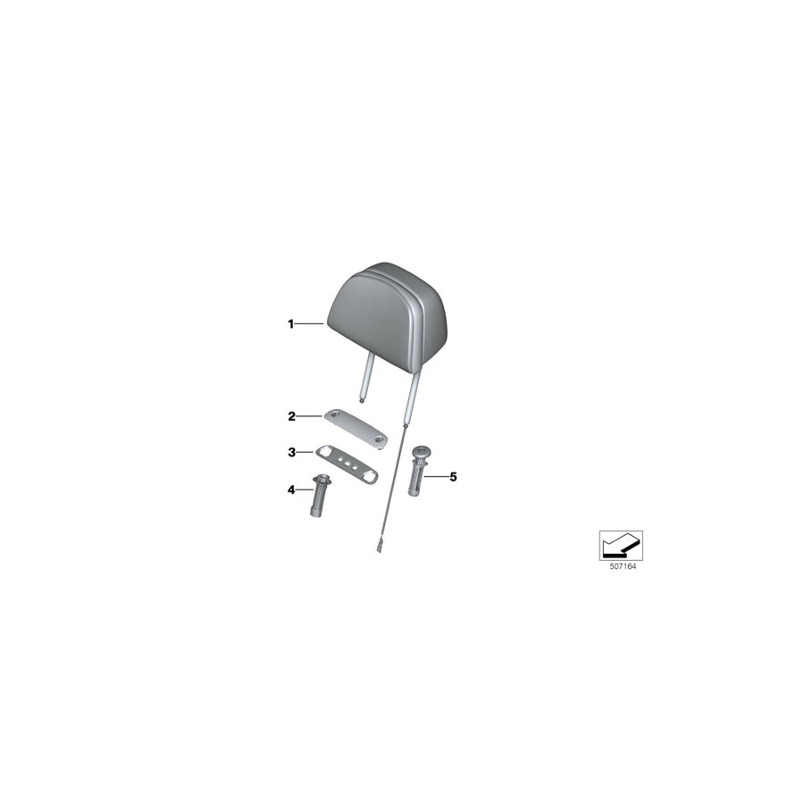 Genuine BMW 52107496072 G06 G05 G07 Guide, Headrest SCHWARZ (Inc. X6 M50iX, X5 25dX & X7 M50dX) | ML Performance US Car Parts
