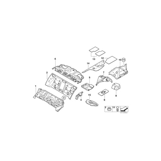 Genuine BMW 51487002110 E66 E67 E65 Sound Insulation, Spring Strut, Right (Inc. 750i, 730i & 745Li) | ML Performance US Car Parts