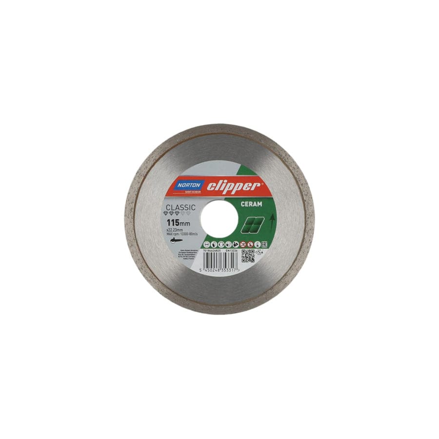 Norton Clipper CLI626825 Classic Ceramic Diamond Blade 115 x 22.23mm