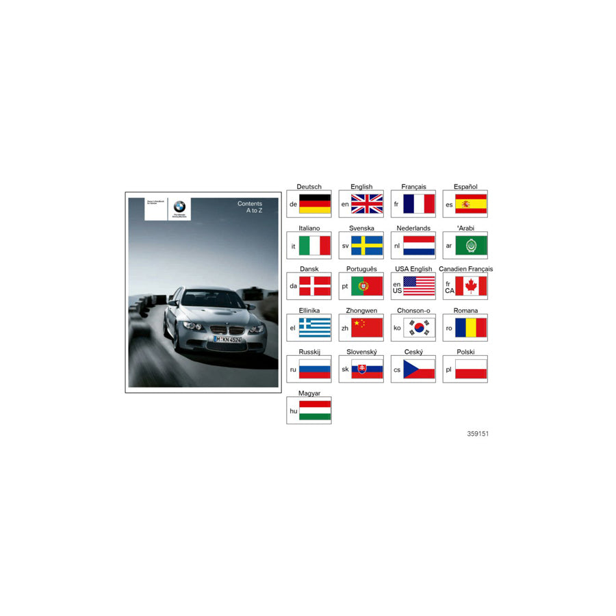 Genuine BMW 01402609291 Owner's Manual For E90 M3 With Idrive EN US (Inc. M3) | ML Performance US Car Parts