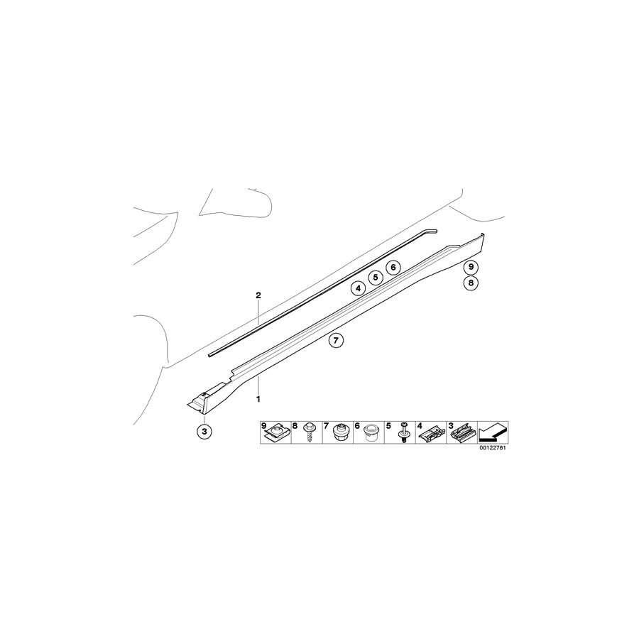 Genuine BMW 51717038322 E66 Door Sill Cover, Primed Right (Inc. 745Li, 730Li & 735Li) | ML Performance US Car Parts