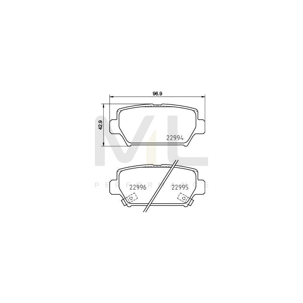 Hella 8DB 355 039-401 Brake Pad Set For Mitsubishi Eclipse Cross (Gk_) With Acoustic Wear Warning