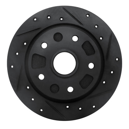 R1 Concepts R1 88-92 Ford Probe Rear Right Drilled & Slotted Black Brake Rotor