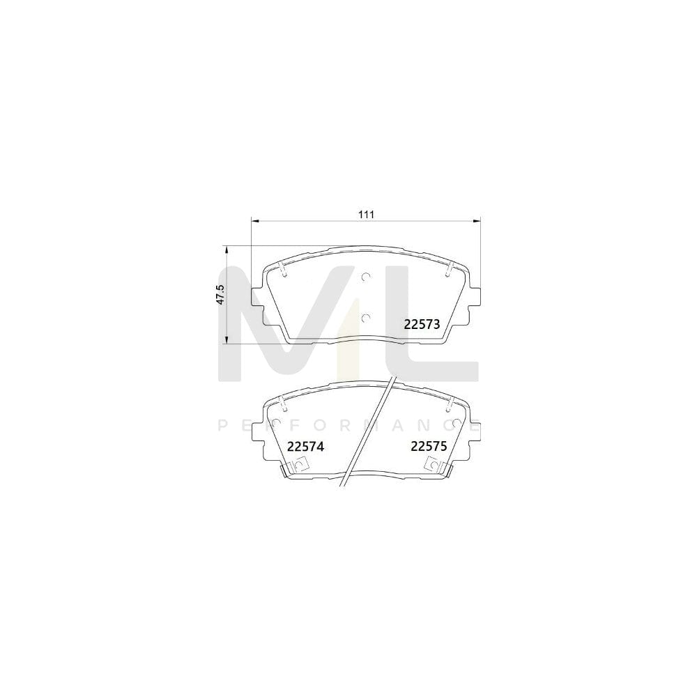 Brembo P 30 115 Brake Pad Set With Acoustic Wear Warning, With Anti-Squeak Plate | ML Performance Car Parts
