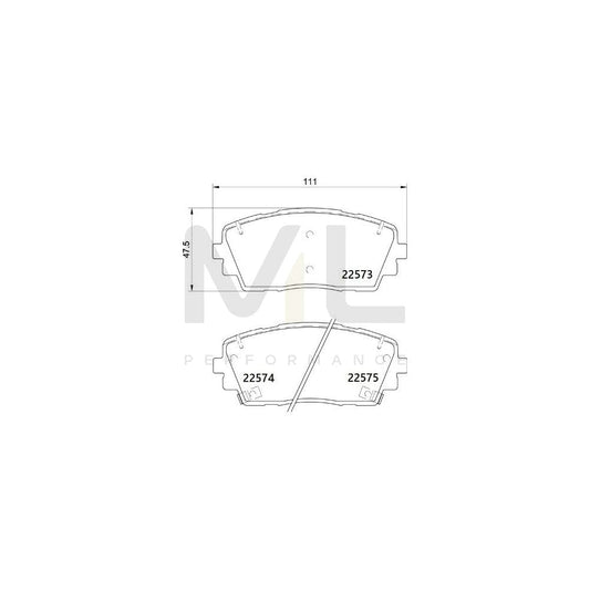 Brembo P 30 115 Brake Pad Set With Acoustic Wear Warning, With Anti-Squeak Plate | ML Performance Car Parts