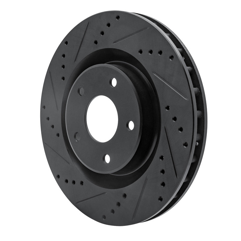 R1 Concepts R1 05-13 Cadillac XLR Front Left Drilled & Slotted Black Brake Rotor
