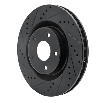 R1 Concepts R1 05-13 Cadillac XLR Front Left Drilled & Slotted Black Brake Rotor