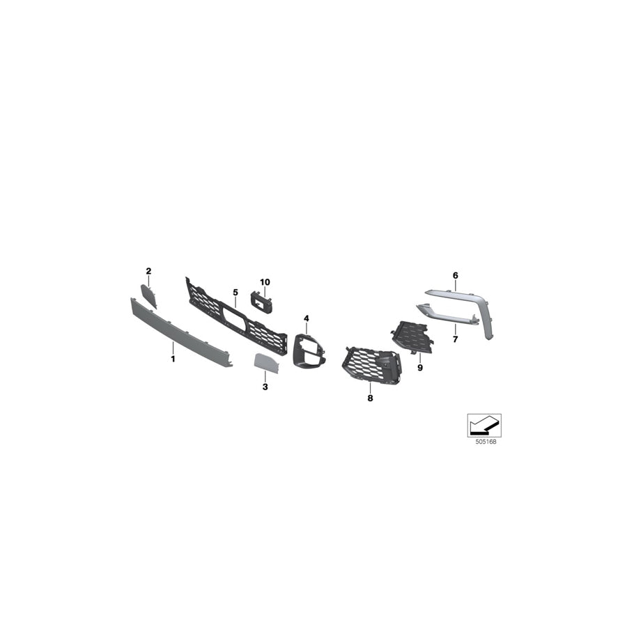 Genuine BMW 51118080960 G06 Trim Cover, Bumper, Primed, Front M (Inc. X6) | ML Performance US Car Parts