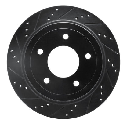 R1 Concepts R1 04-06 Ford Econoline Rear Left Drilled & Slotted Black Brake Rotor