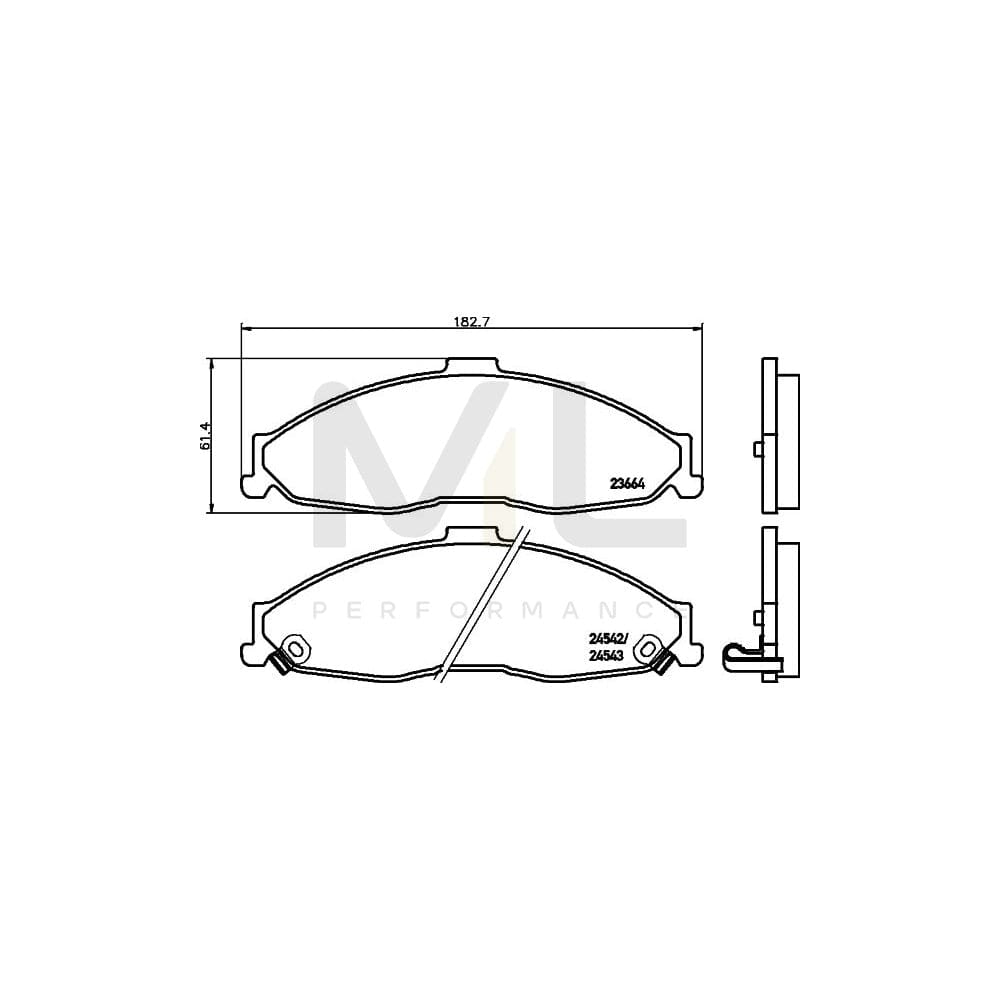 Hella 8DB 355 013-381 Brake Pad Set For Chevrolet Camaro With Acoustic Wear Warning