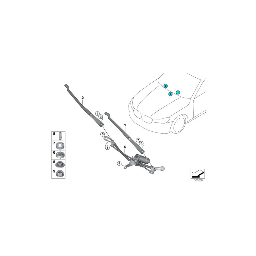 Genuine BMW 61617413988 G32 Wiper Arm, Passenger's Side (Inc. 630d, 620dX & 640i) | ML Performance US